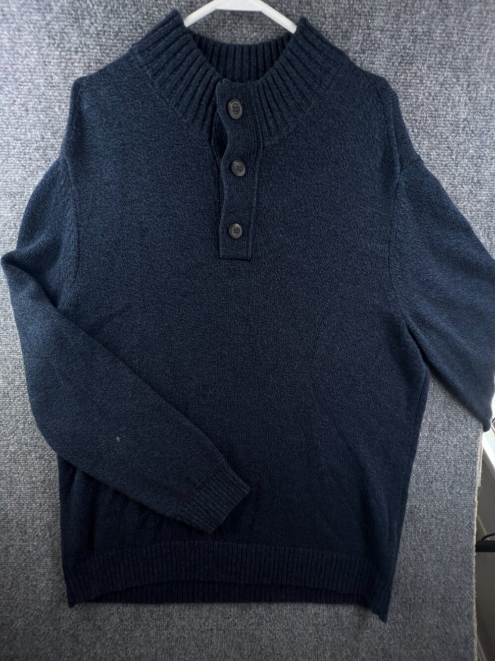 AMERICAN EAGLE OUTFITTERS Blue Seriously Soft Sweater Size 2XL Buttons Mock Neck